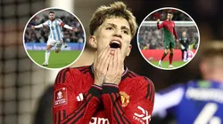 Alejandro Garnacho dijo que admira tanto a Lionel Messi como a Cristiano Ronaldo. Getty Images.