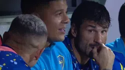 Marcos Rojo vio el partido en el banco.