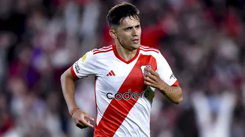 Pablo Solari en acción en River. (Getty Images)