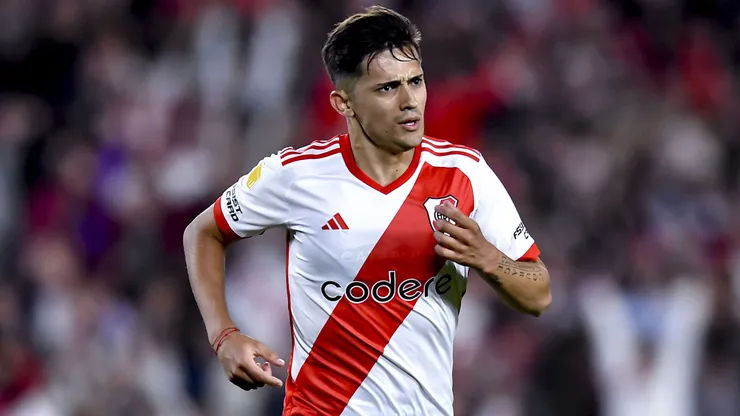 Pablo Solari en acción en River. (Getty Images)