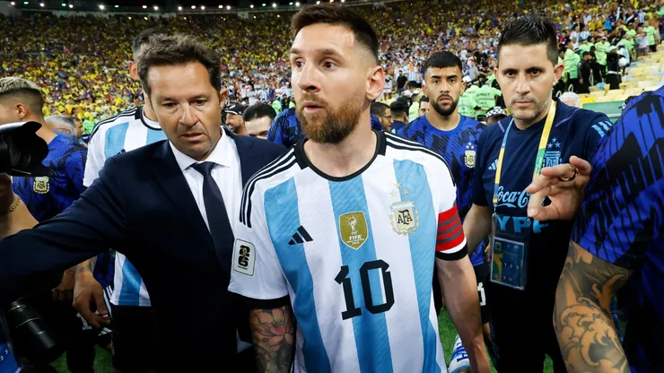 Lionel Messi, durante los incidentes en el Maracaná.