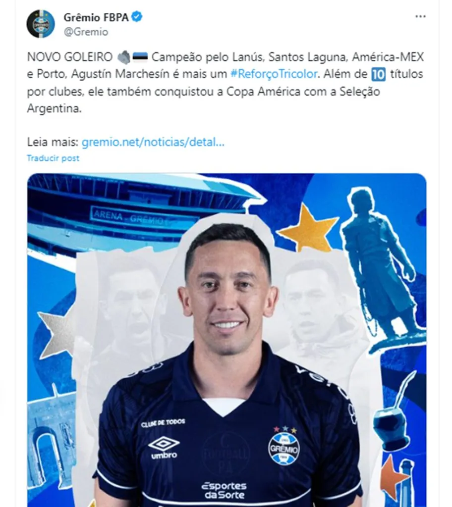 Gremio hizo oficial la contratación de Marchesín.