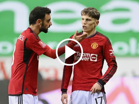 VIDEO | Caliente: Garnacho recibió una fuerte patada en FA Cup y así reaccionó