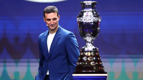 Lionel Scaloni en el sorteo de la Copa América 2024.