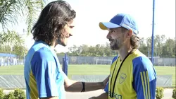Edinson Cavani y Diego Martínez.