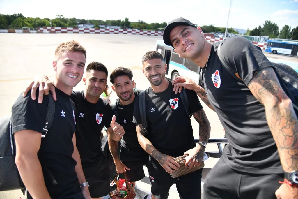 Palavecino, Pity Martínez, Casco, Lanzini y González Pirez. (Foto: Prensa River).