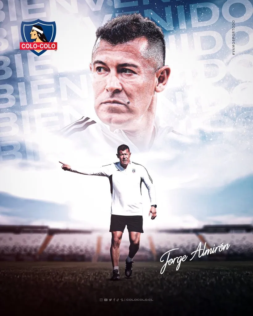 Colo Colo dio la bienvenida oficial a Jorge Almirón en sus redes sociales.