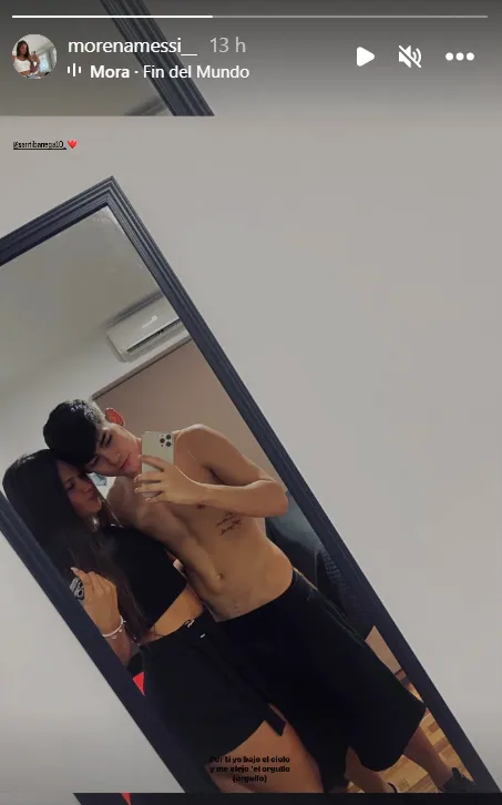 Sobrina de Messi, de novia con el hijo de Banega (Instagram @morenamessi__).