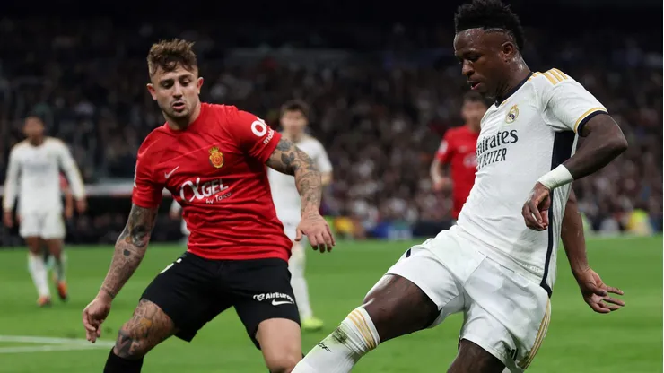 Pablo Maffeo puede ser sancionado hasta con un mes de inactividad por sus gestos a Vinícius Júnior. Getty Images.