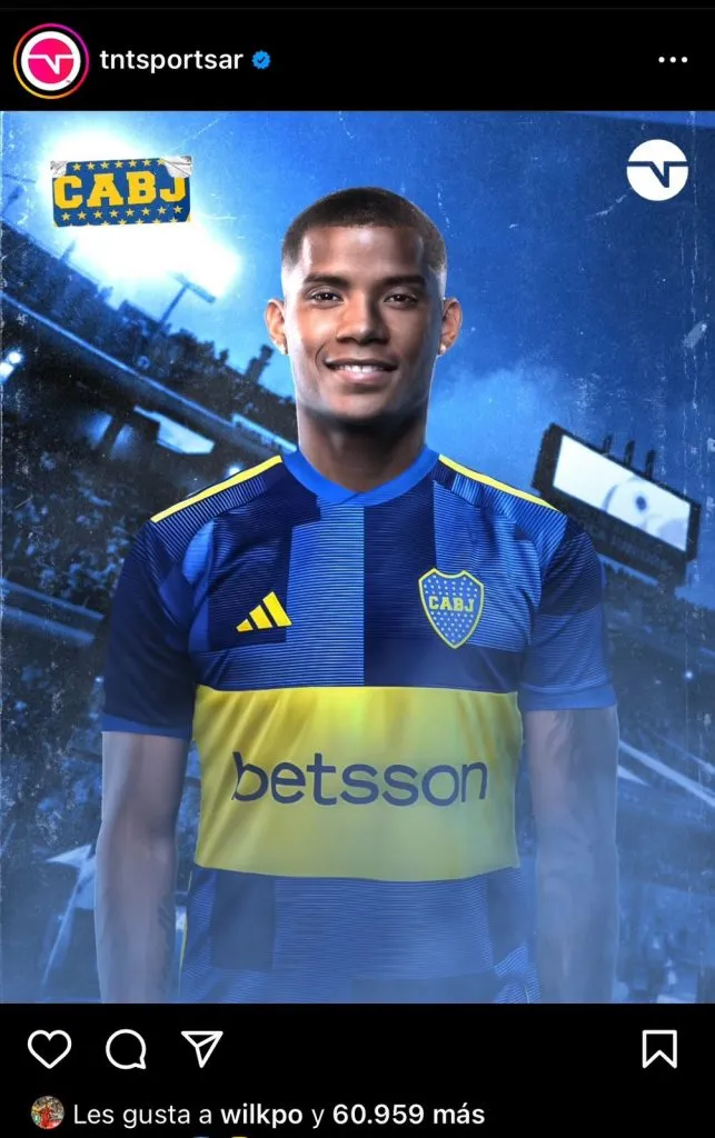 El like de Barrios a un posteo que hablaba de su vuelta a Boca. (Foto: Captura)