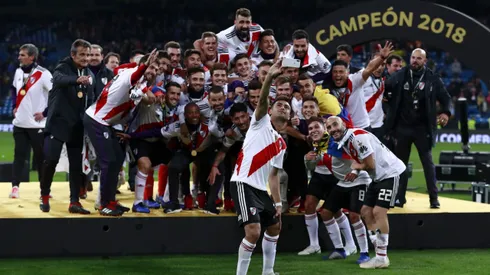 River celebra la Libertadores en el Bernabéu.