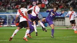 Lucas Alario anota ante Kashima en el Mundial de Clubes 2015.