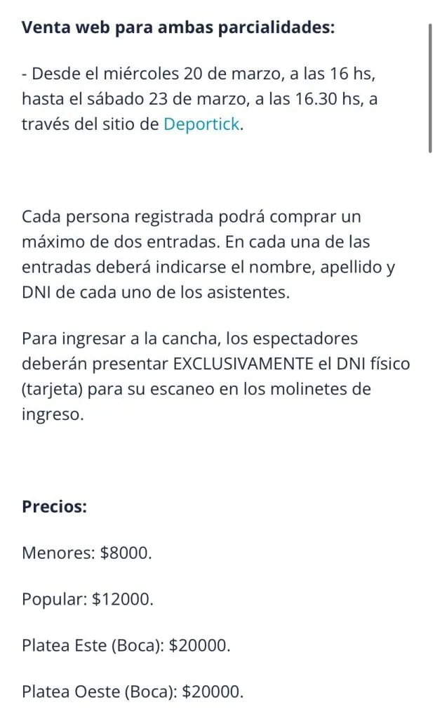 Así será la venta de entradas para Boca vs. Central Norte (Copa Argentina)
