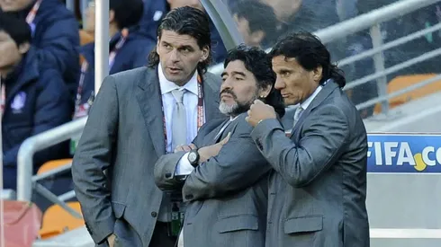 Mancuso, Diego y el Negro Enrique en el Mundial 2010.