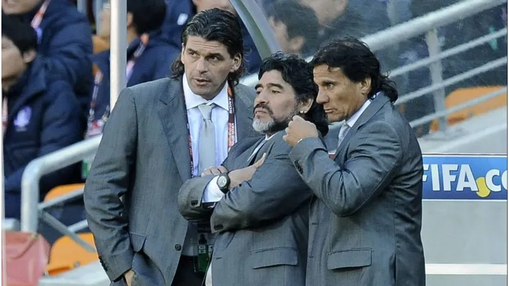 Mancuso, Diego y el Negro Enrique en el Mundial 2010.