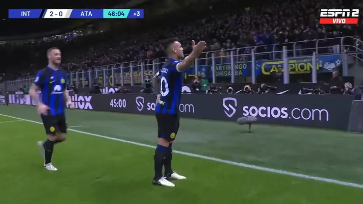 La celebración de Lautaro Martínez.
