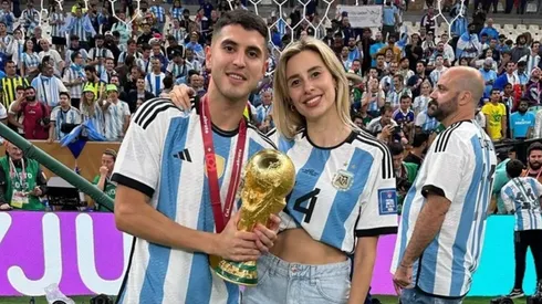 Exequiel Palacios y Yésica Frías tras la obtención del Mundial de Qatar.
