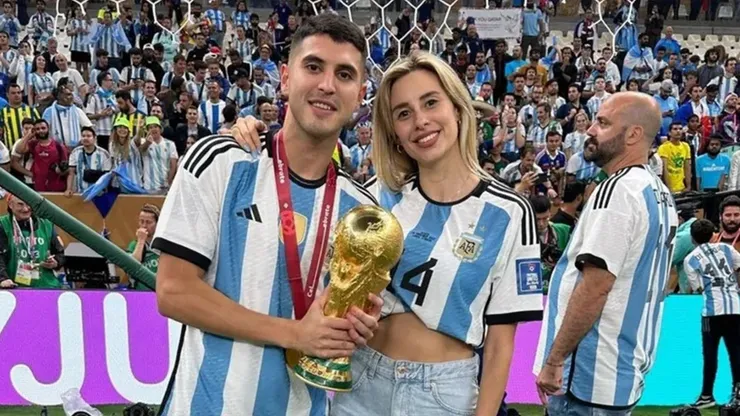 Exequiel Palacios y Yésica Frías tras la obtención del Mundial de Qatar.