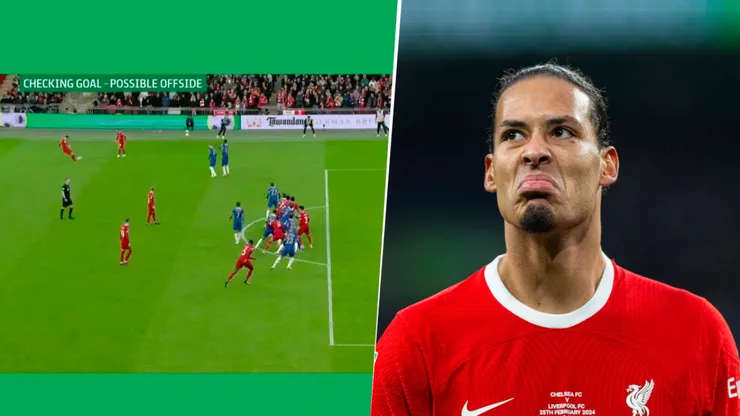 Le anularon un gol a Van Dijk por offside de Endo.
