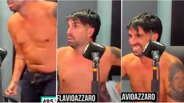 El periodista gritó desaforadamente el gol de Racing.