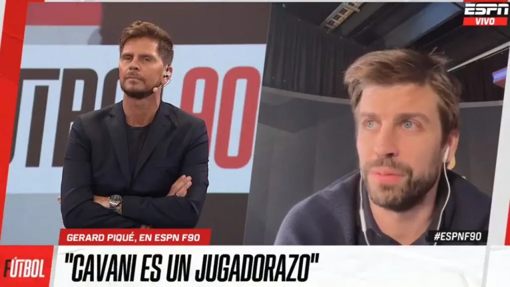 Piqué aseguró que “Cavani es un jugadorazo” (Captura ESPN).