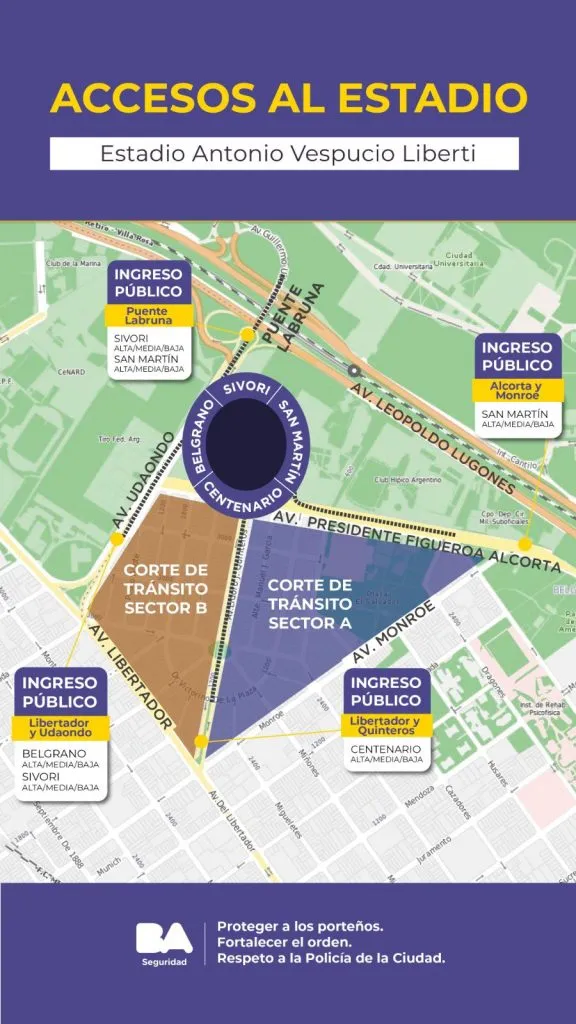 El operativo de seguridad que se desplegará para el River – Boca.