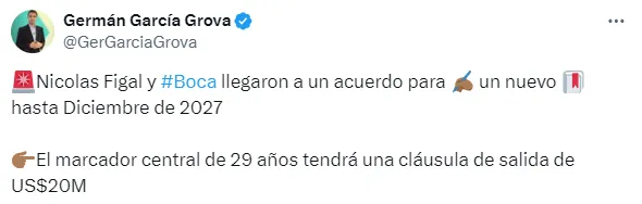 Posteo de Germán García Grova.