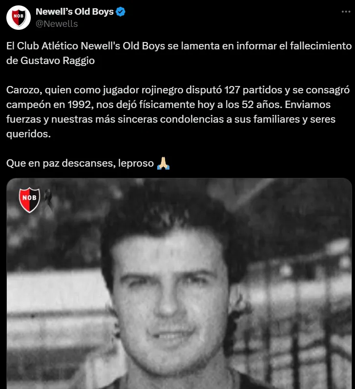 Newell’s también despidió a uno de sus campeones.