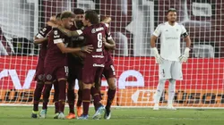 El festejo de los jugadores locales.