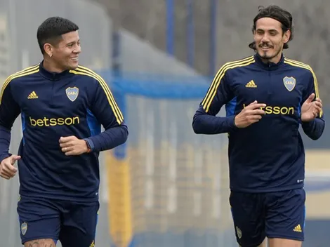 Rojo y Cavani tuvieron un entrenamiento a medias post victoria de Boca
