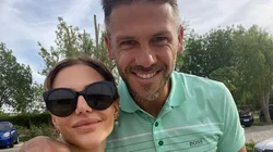 Evangelina posa con su marido Demichelis.