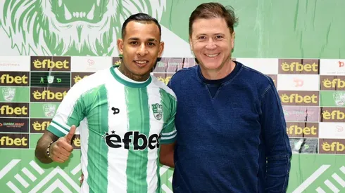 Hernán Bañato, presidente del Beroe, junto a Sebastián Villa.