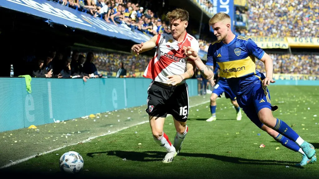 Colidio y Valentini en el último superclásico. (Foto: Getty)