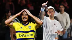 El tenista salió a bancar al delantero uruguayo.