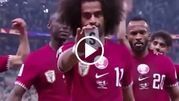 El festejo de Afif en la Copa Asiática con Qatar