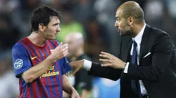 Messi y Guardiola, en un partido de Barcelona de 2011.
