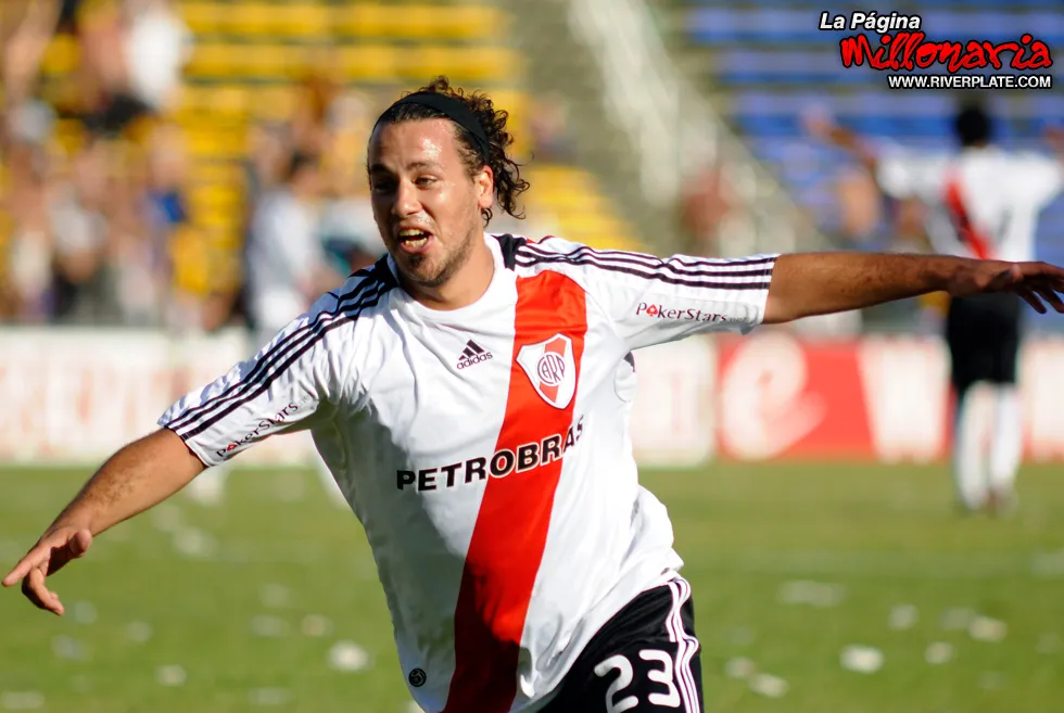 El Ogro grita su primer gol en River. (Foto: La Página Millonaria).