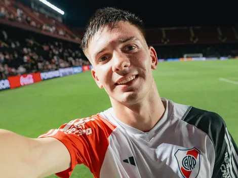 A quién le agradeció Mastantuono tras su primer gol en River