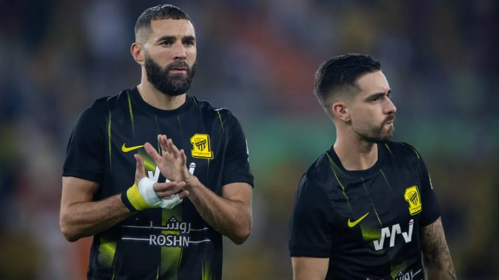 Karim Benzema, junto a Igor Coronado, parte del problema de Gallardo en Al Ittihad (Getty Images).