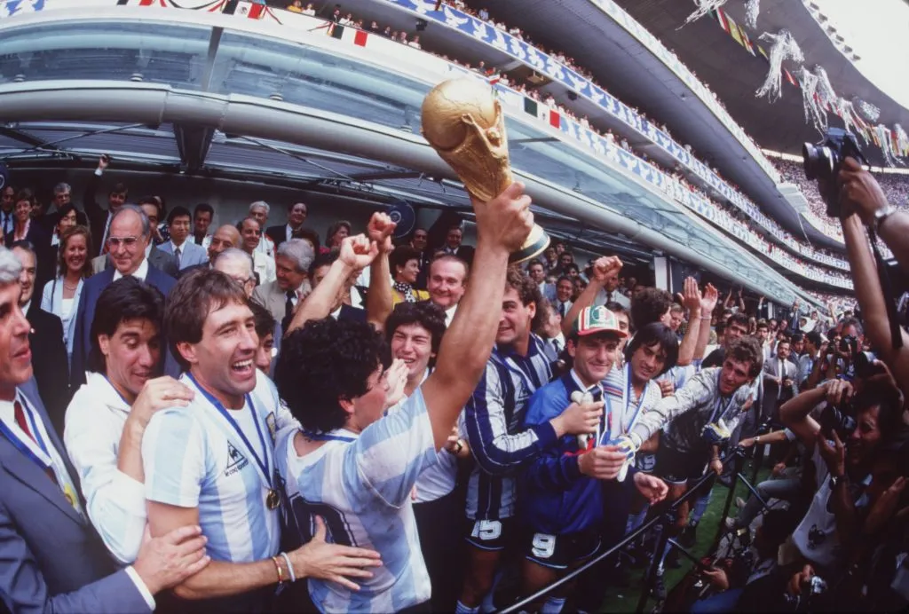 La celebración de Argentina en el Azteca, 1986. (Foto: Getty)