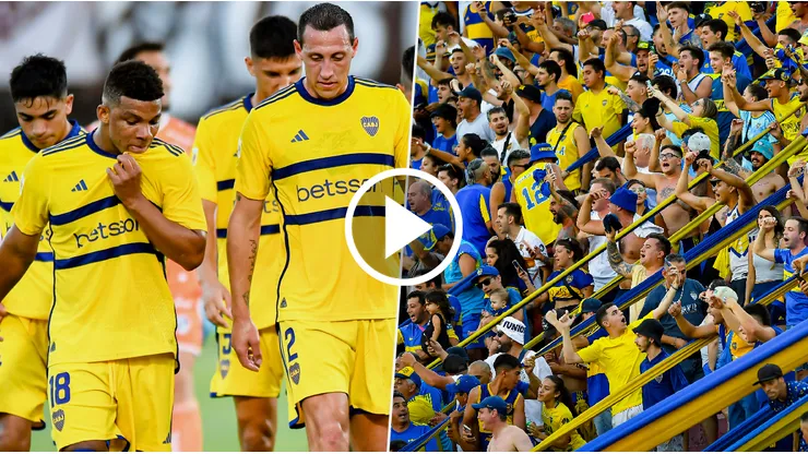 Chiflidos de los hinchas a un grupo de jugadores de Boca.
