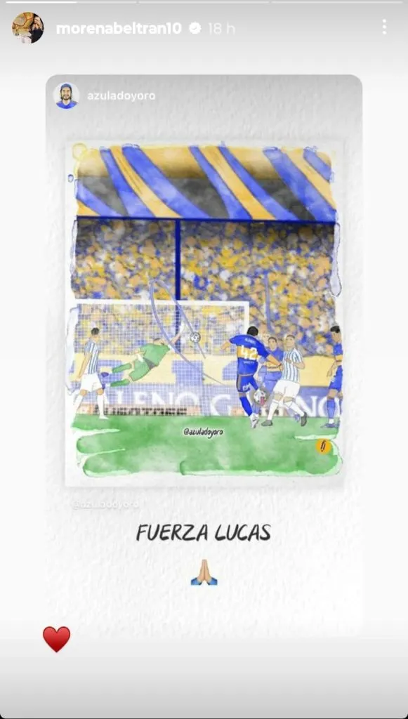 Posteo de Morena Beltrán.