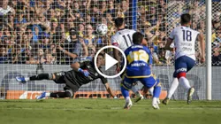 La definición de Bareiro para el gol de penal de San Lorenzo.