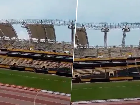 VIDEO: se desprendió parte del techo del estadio de Deportivo Táchira a días de jugar contra River