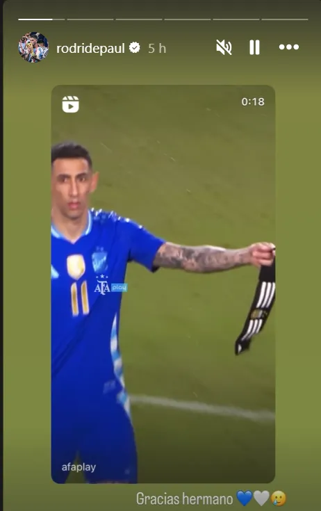 El posteo de De Paul tras haber sido capitán de la Selección