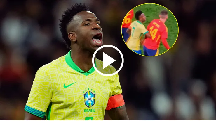 Vinícius y una jugada polémica en el Bernabéu.