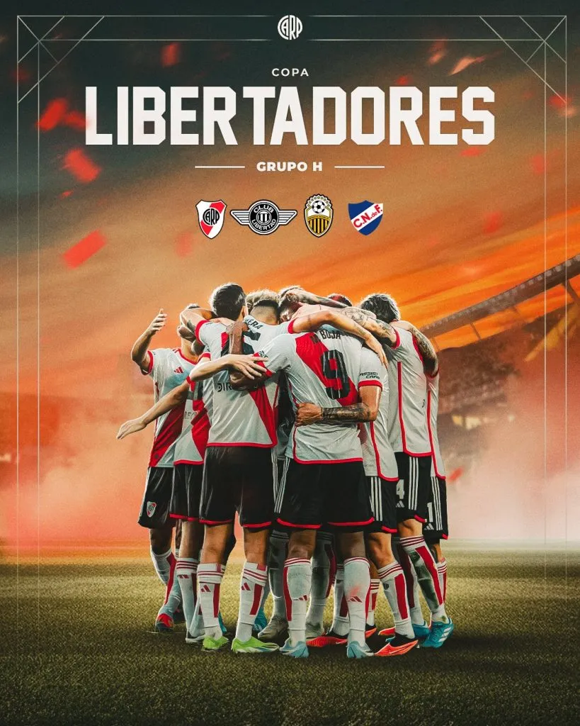 El grupo de River en la Libertadores. (Foto: @RiverPlate).