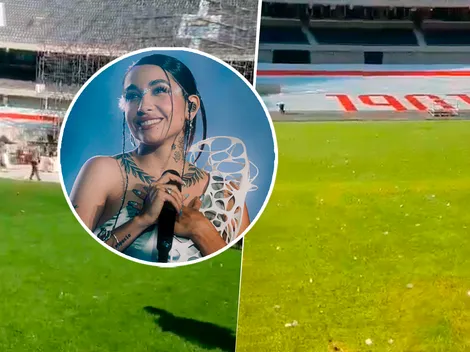 VIDEO | Así quedó el césped del Monumental tras los recitales de María Becerra