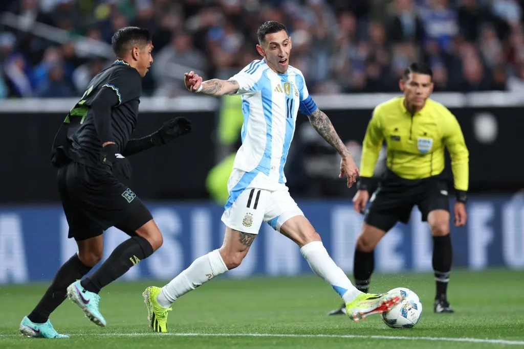 Ángel Di María en el partido frente a El Salvador.
