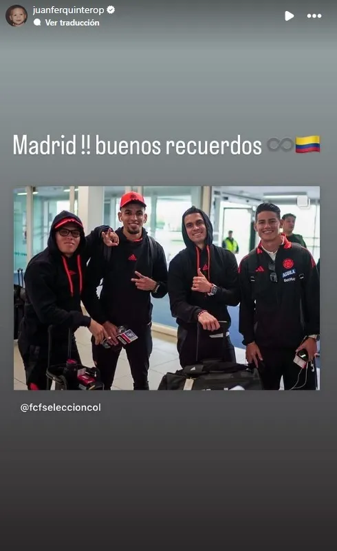 Juanfer Quintero, en Instagram, recordó la Copa Libertadores en Madrid.